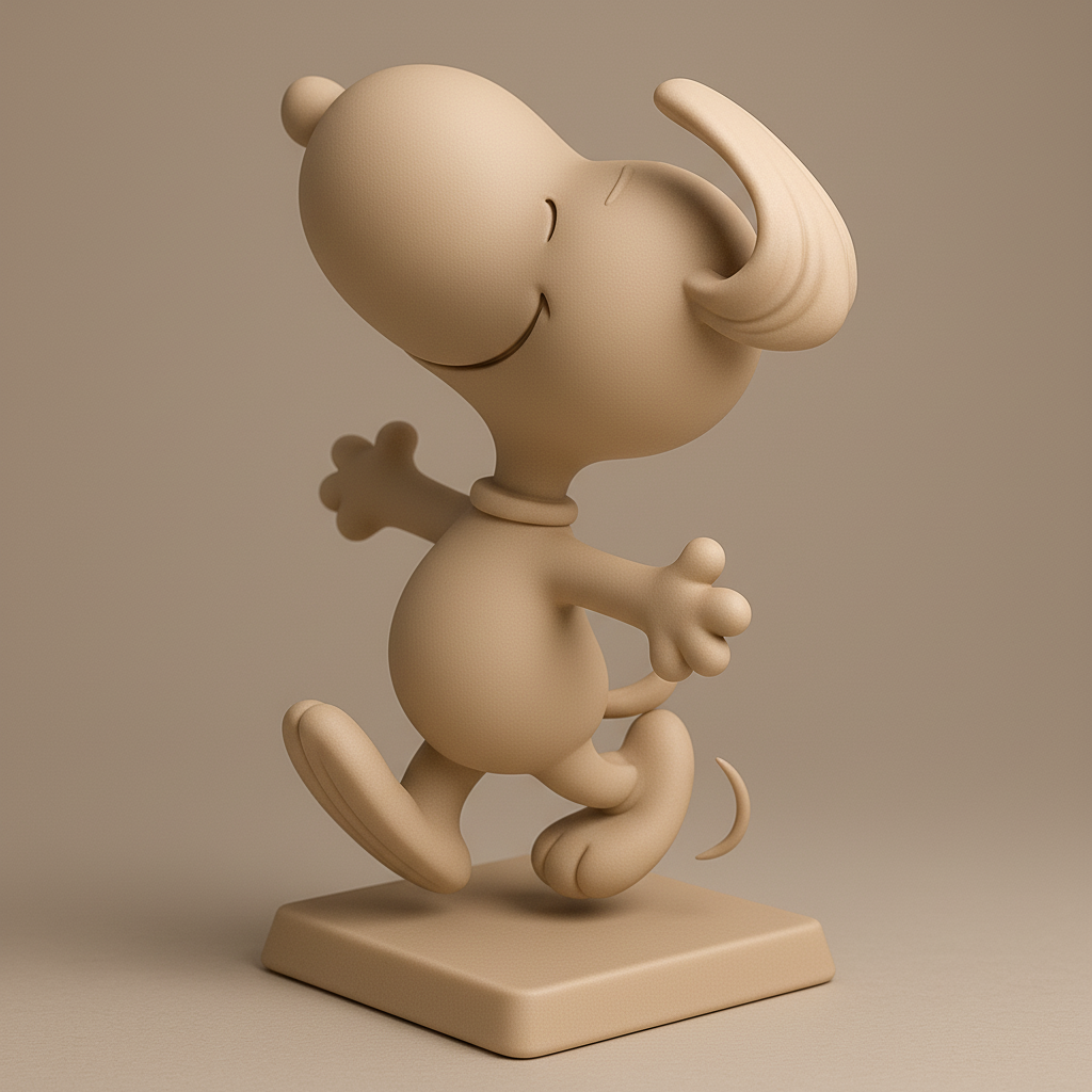 silhouette 3d printer maker-3d portrait printing_Joyful Dog Character 3D Model