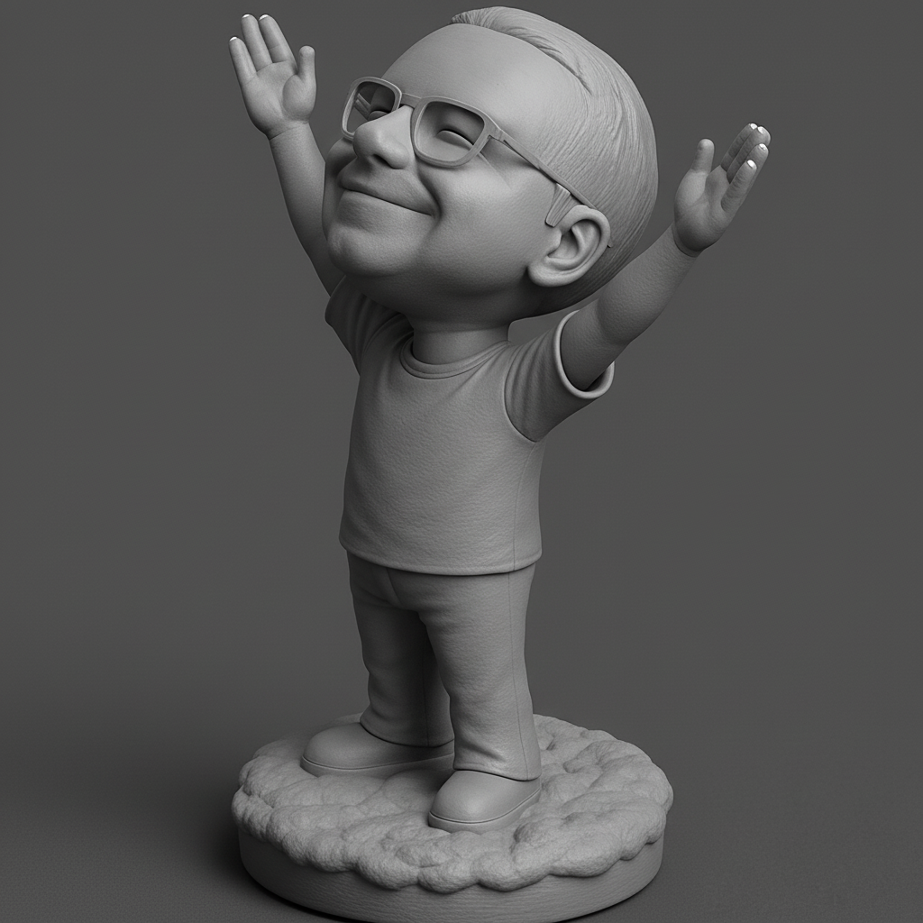 silhouette 3d printer maker-3d portrait printing_Triumphant Joy Statue - Celebrate Success in 3D!