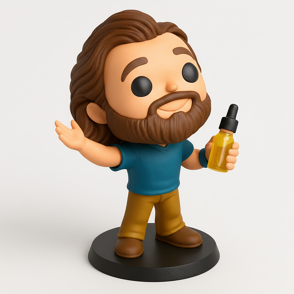 face anatomy 3d model-create 3d face model from photo_Chill Bearded Guy Figurine: Your Wellness Desk Buddy!