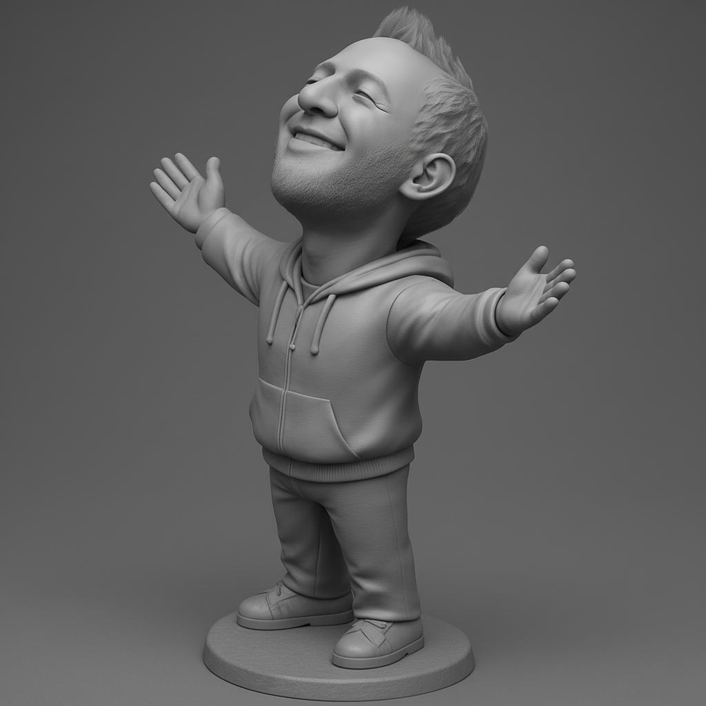 face anatomy 3d model-create 3d face model from photo_Embrace Joy: Happy Character Figurine 3D Print