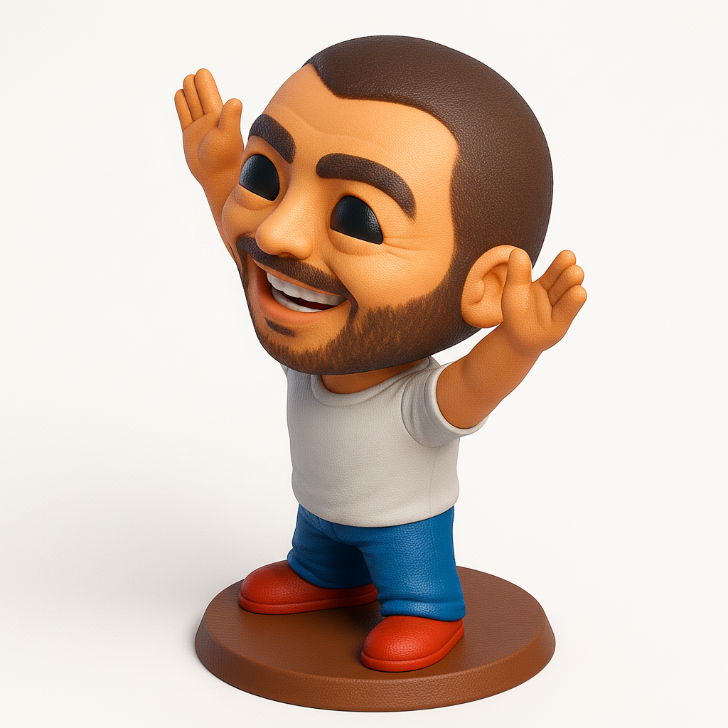 face anatomy 3d model-create 3d face model from photo_Smiling Man Figurine: A Burst of Happiness for Your Desk!