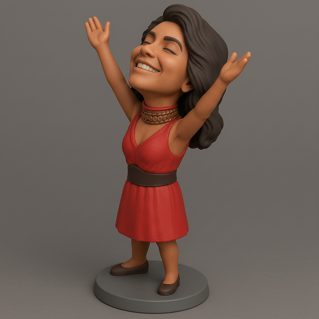 silhouette 3d printer maker-3d portrait printing_Joyful Celebratory Figurine