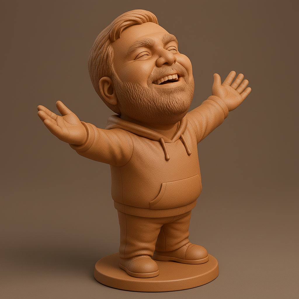 face anatomy 3d model-create 3d face model from photo_Joyful Figurine with Open Arms