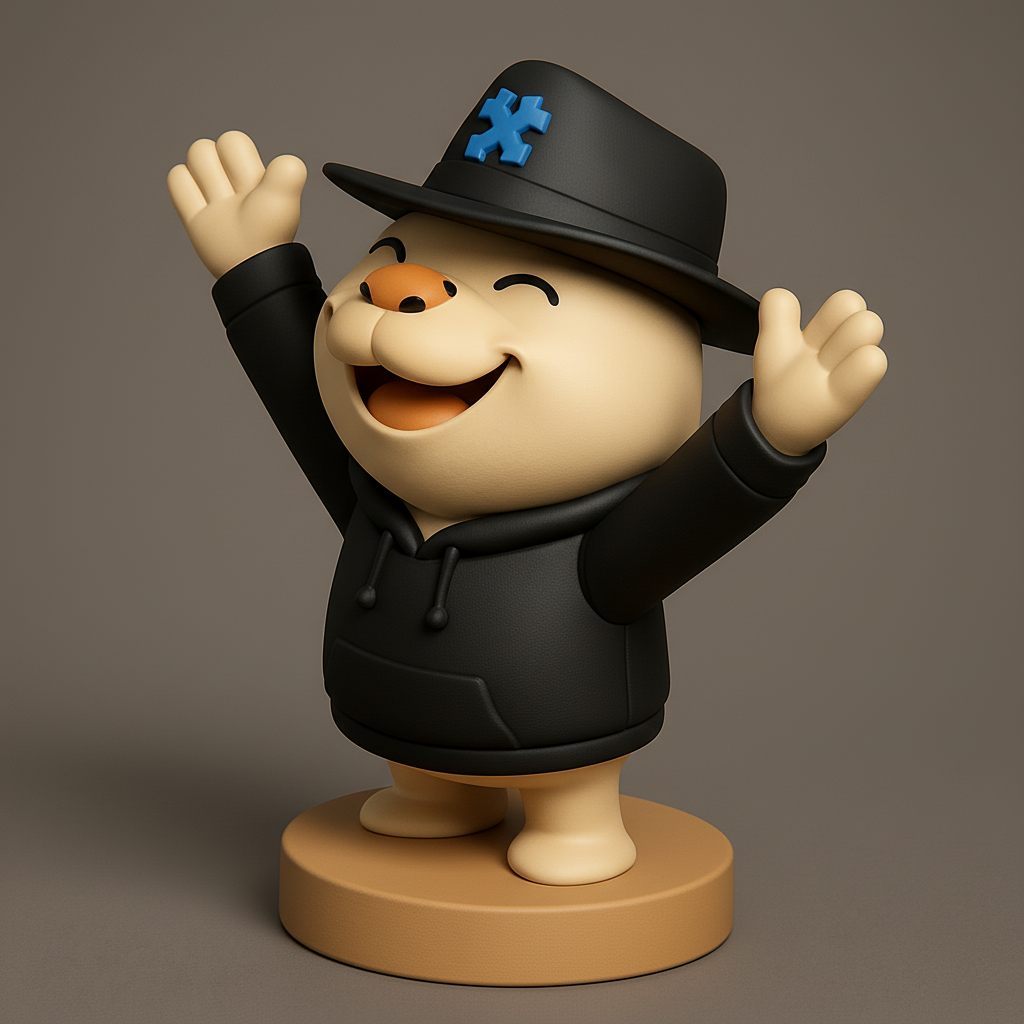 face anatomy 3d model-create 3d face model from photo_Smiling Fedora Mascot - Print Your Cheerful Desk Pal!