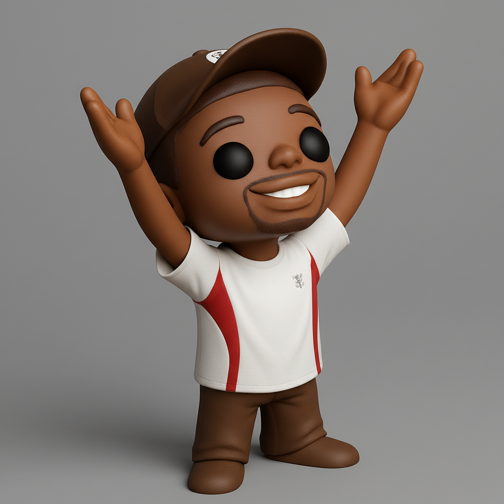 face anatomy 3d model-create 3d face model from photo_Celebrate Joy: Funko-Style Enthusiast Figure