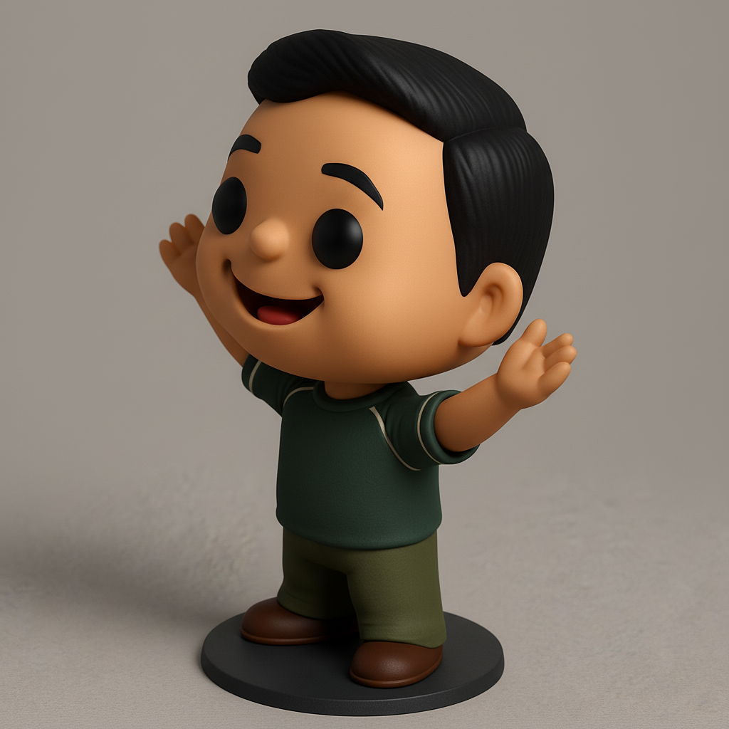 face anatomy 3d model-create 3d face model from photo_Cheerful Cartoon Boy Figurine - Fun 3D Print