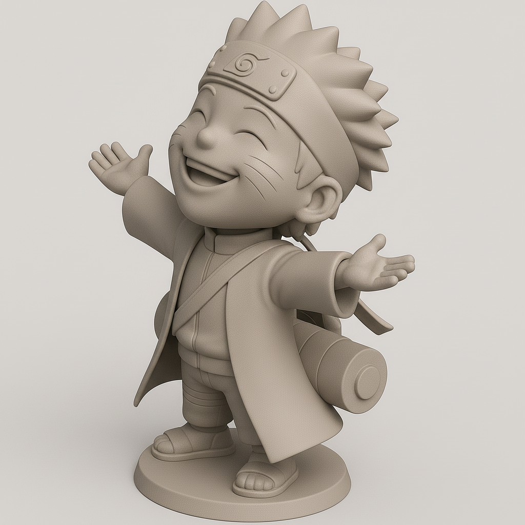 silhouette 3d printer maker-3d portrait printing_ Naruto Uzumaki Character Statue for 3D Printing