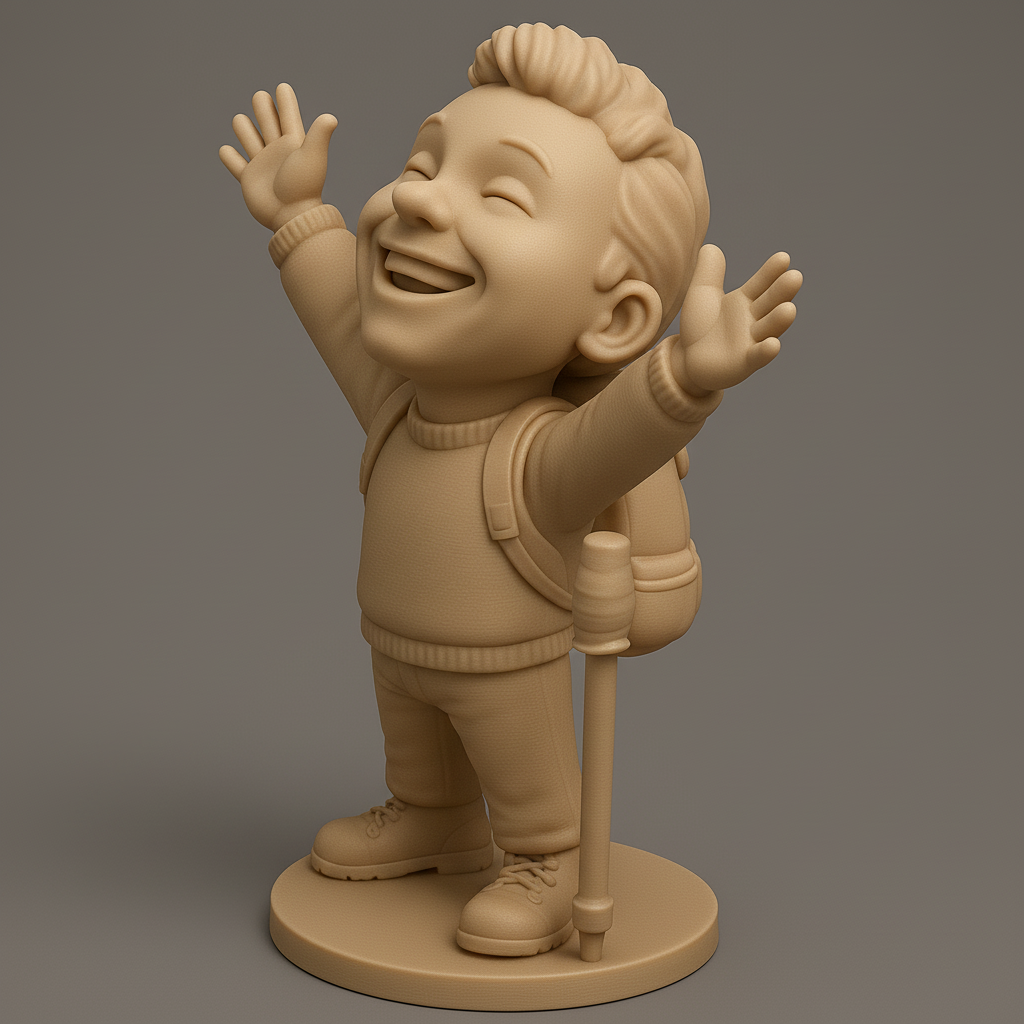 face anatomy 3d model-create 3d face model from photo_Happy Hiker Kid - Spread Joy & Adventure!