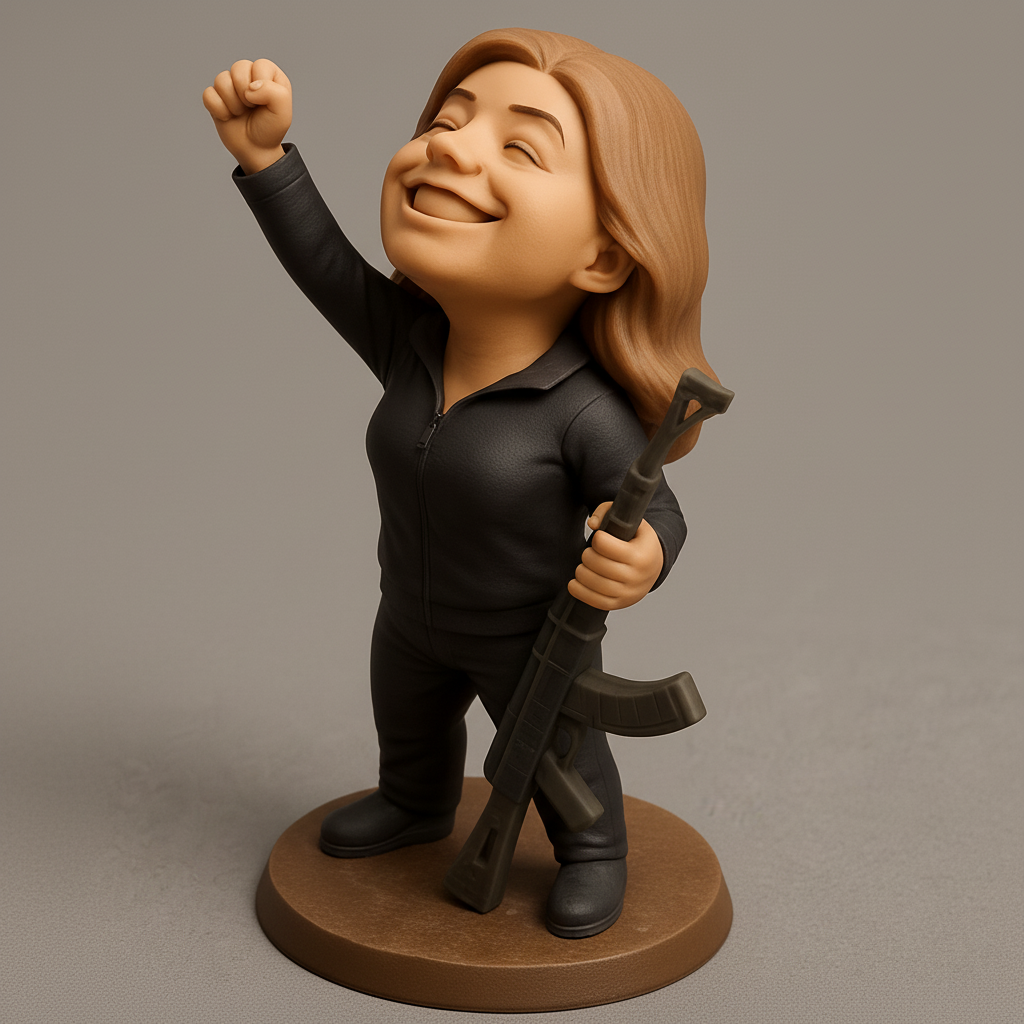 face to 3d model ai-3D portrait printing from photo_Fist Raised Freedom Fighter Figurine