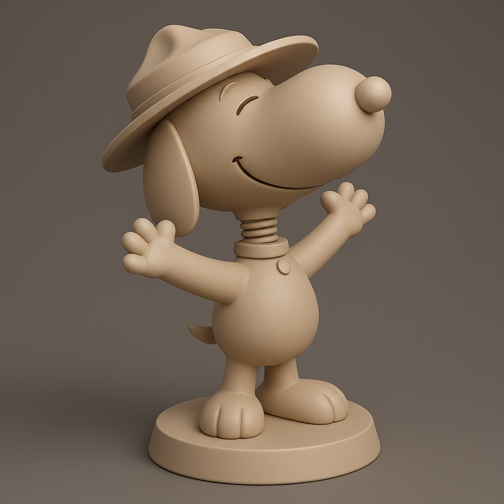 face anatomy 3d model-create 3d face model from photo_Cheerful Adventure Dog Figurine