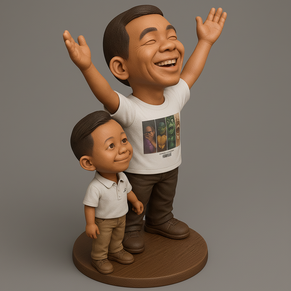 face anatomy 3d model-create 3d face model from photo_Dynamic Duo: Joyful Figurine Set