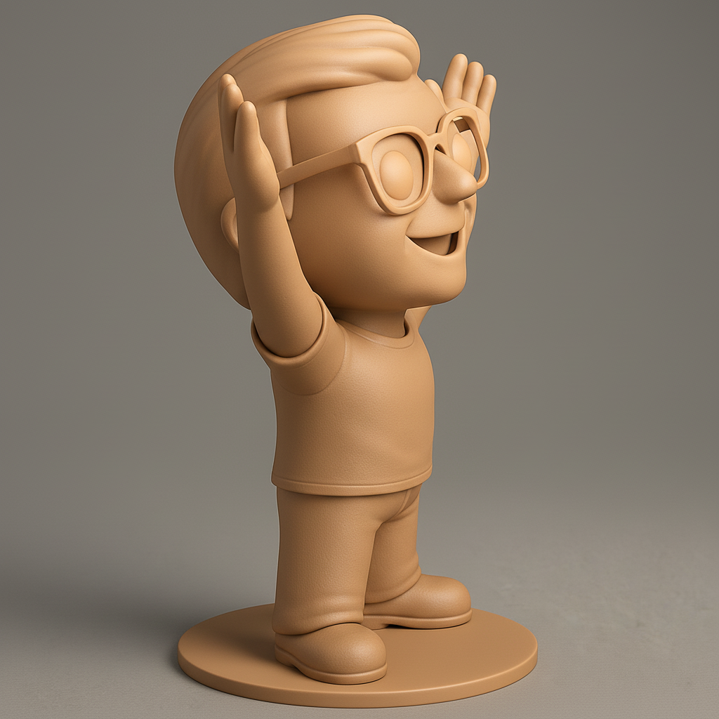 face to 3d model ai-3D portrait printing from photo_Uplifting Desk Buddy: Celebrate Joy with This Happy Friend!
