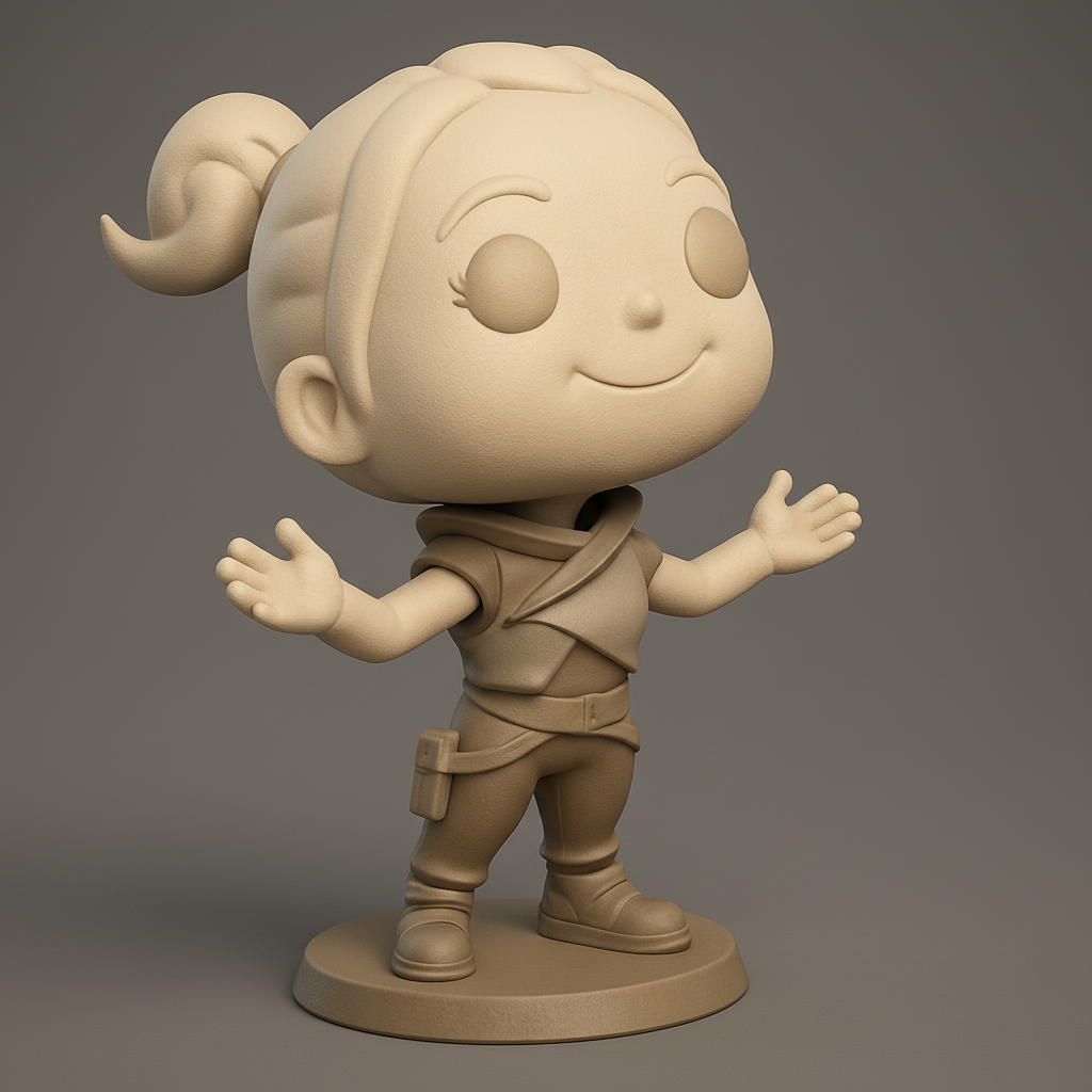 face anatomy 3d model-create 3d face model from photo_Cute Chibi Girl Figurine - Print Your Own Joy!