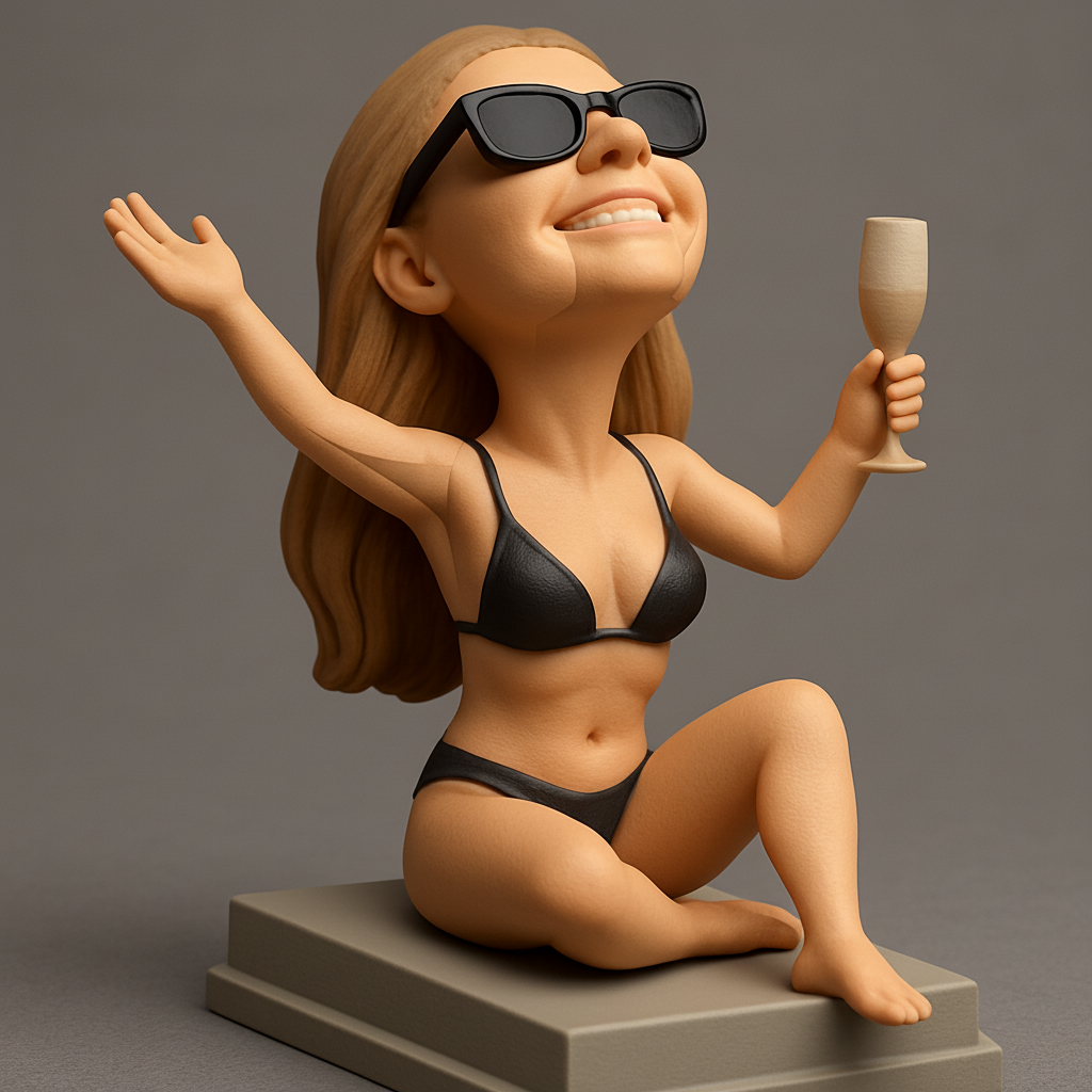 silhouette 3d printer maker-3d portrait printing_Sunny Vacation Bobblehead: Celebrate Summer!