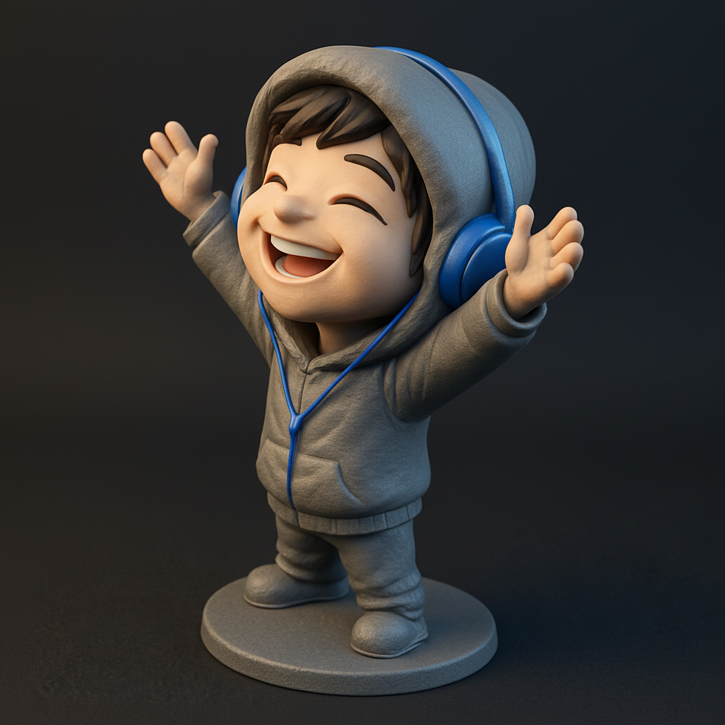 face anatomy 3d model-create 3d face model from photo_Joyful Music Fan: Celebrate & Display This Happy Vibe!