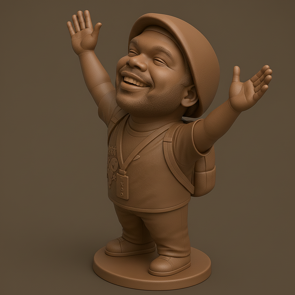 silhouette 3d printer maker-3d portrait printing_Joyful Character Figurine for 3D Printing