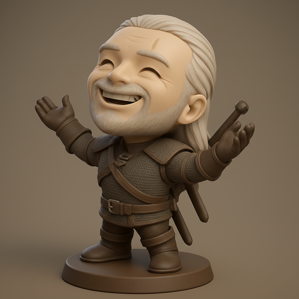 face anatomy 3d model-create 3d face model from photo_Chibi Geralt: The Witcher's Happiest Form!