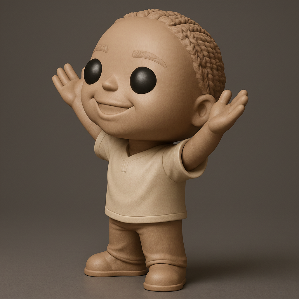 face anatomy 3d model-create 3d face model from photo_Happy Hug-Ready Kid Figurine - Expressive 3D Print