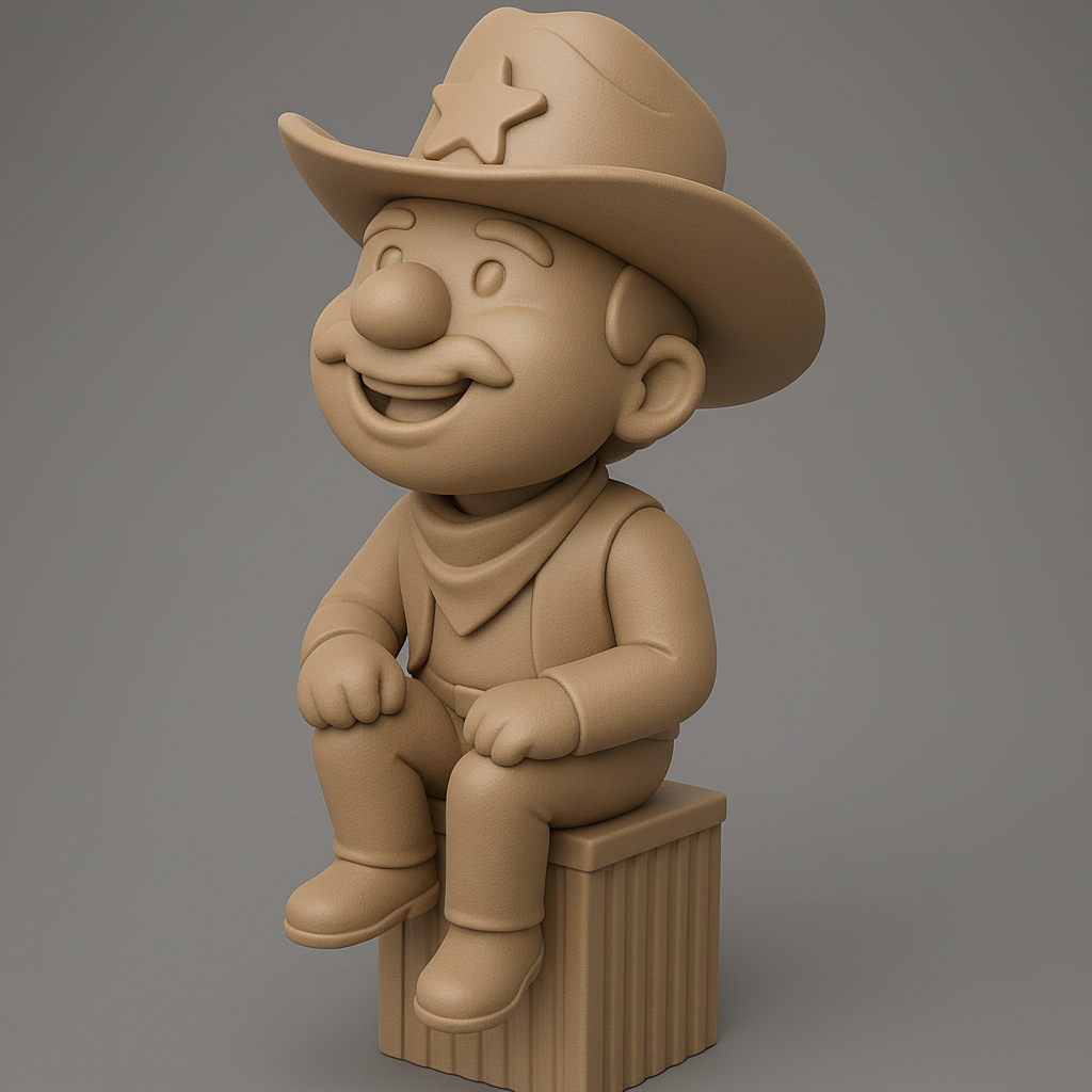 silhouette 3d printer maker-3d portrait printing_Cowboy