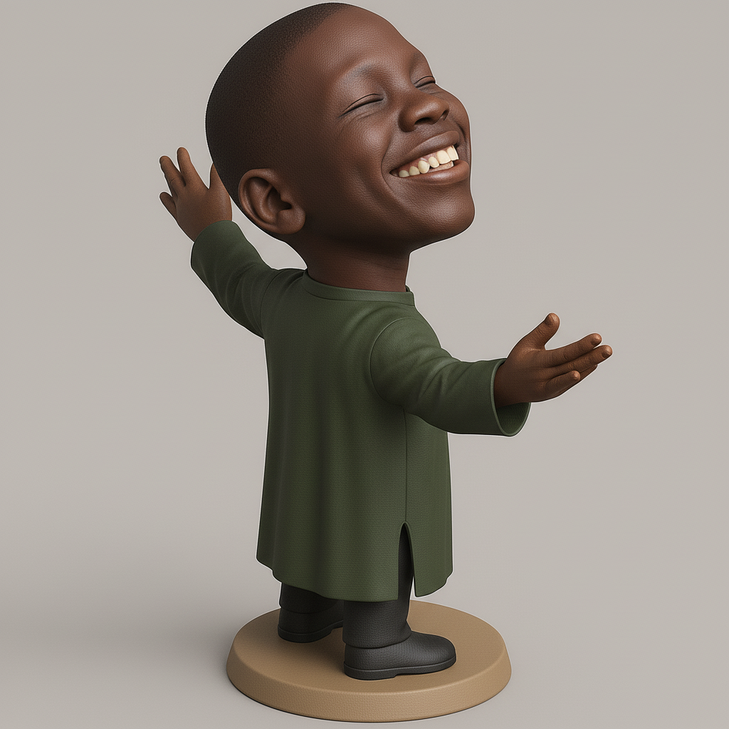 silhouette 3d printer maker-3d portrait printing_Joyful Child Figure for 3D Printing