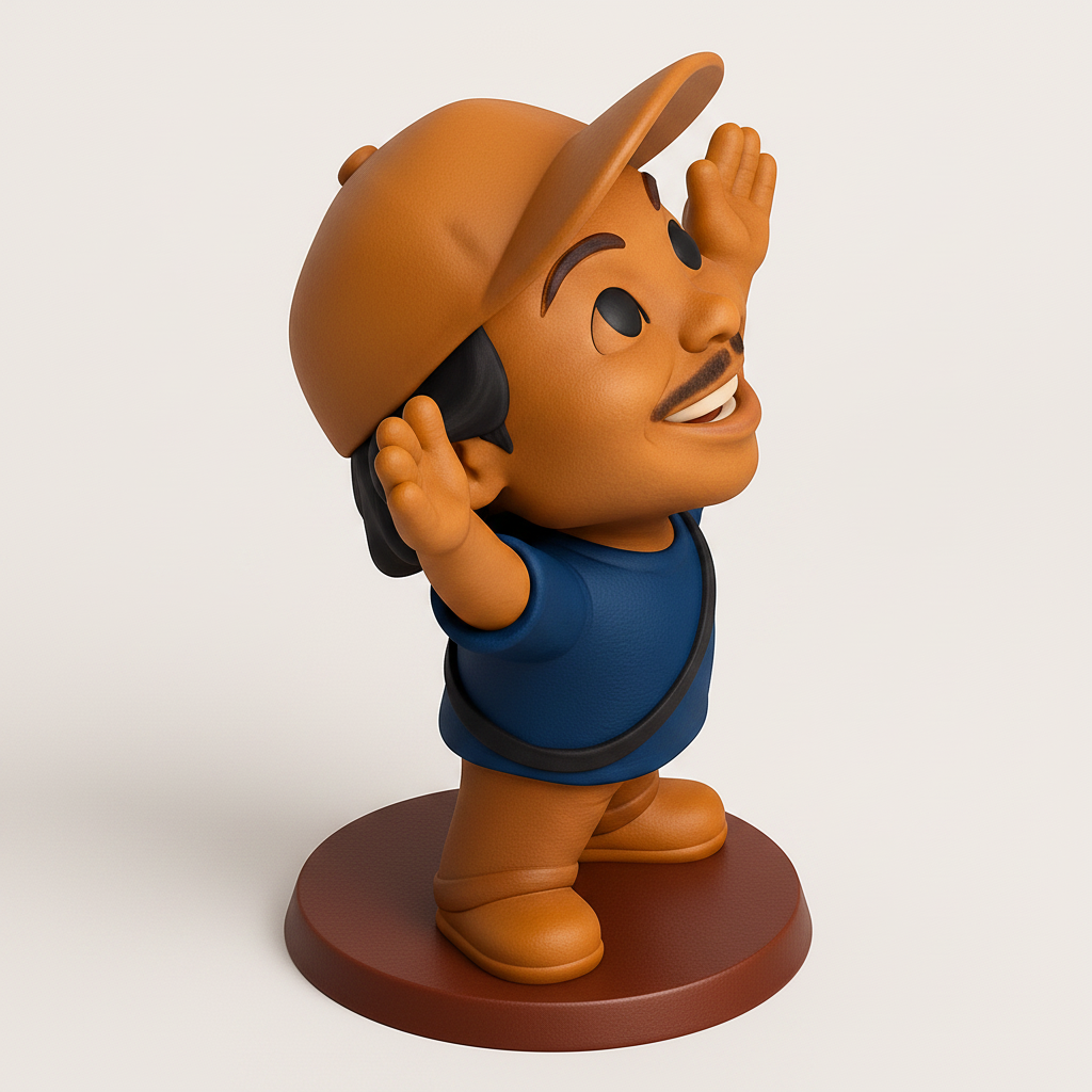 face to 3d model ai-3D portrait printing from photo_Friendly Face Figurine: Welcome Charm 3D Print