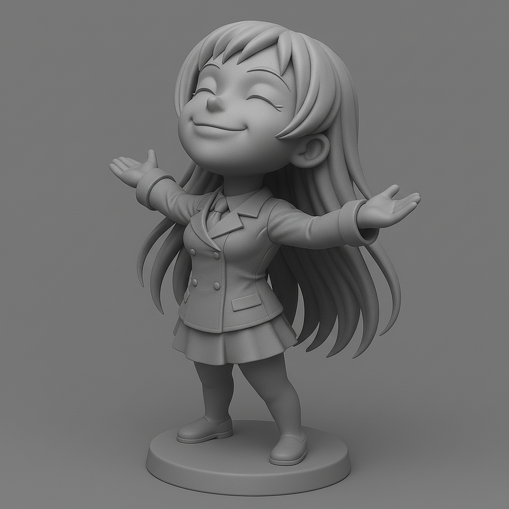 face anatomy 3d model-create 3d face model from photo_Joyful Character Figurine for 3D Printing