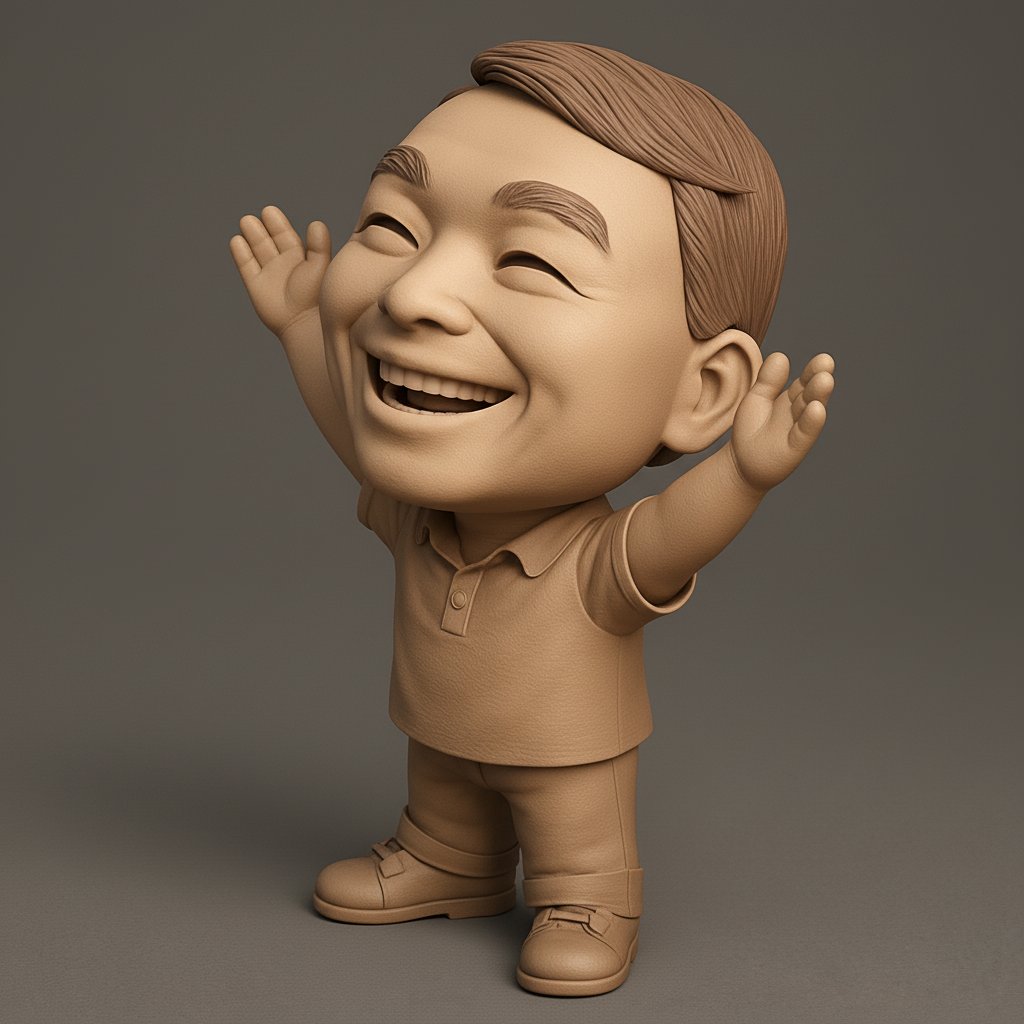 face anatomy 3d model-create 3d face model from photo_Joyful Chibi Character: Embrace Happiness!