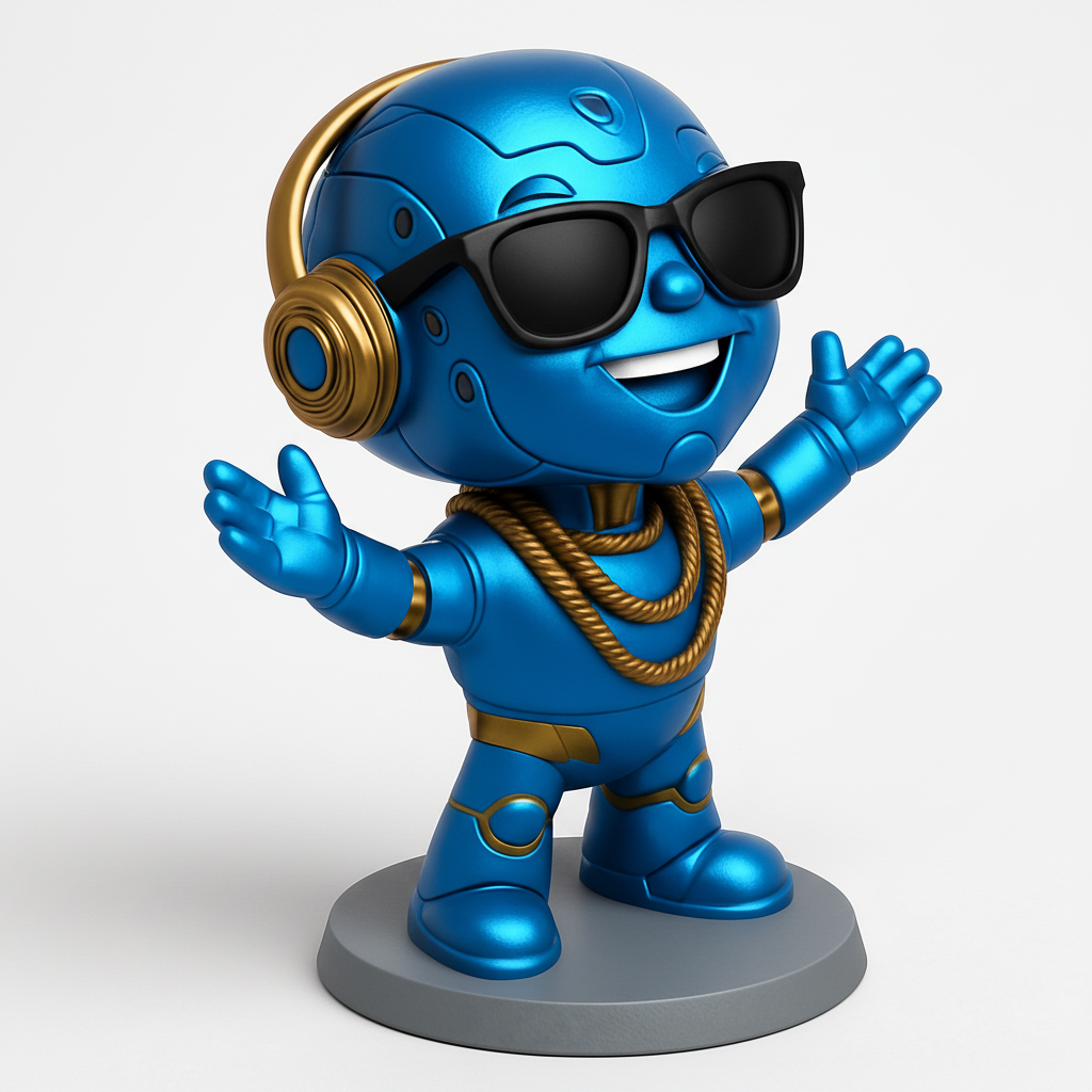 face to 3d model ai-3D portrait printing from photo_Cool Blue Robot: Print UR Ultimate Desk Companion