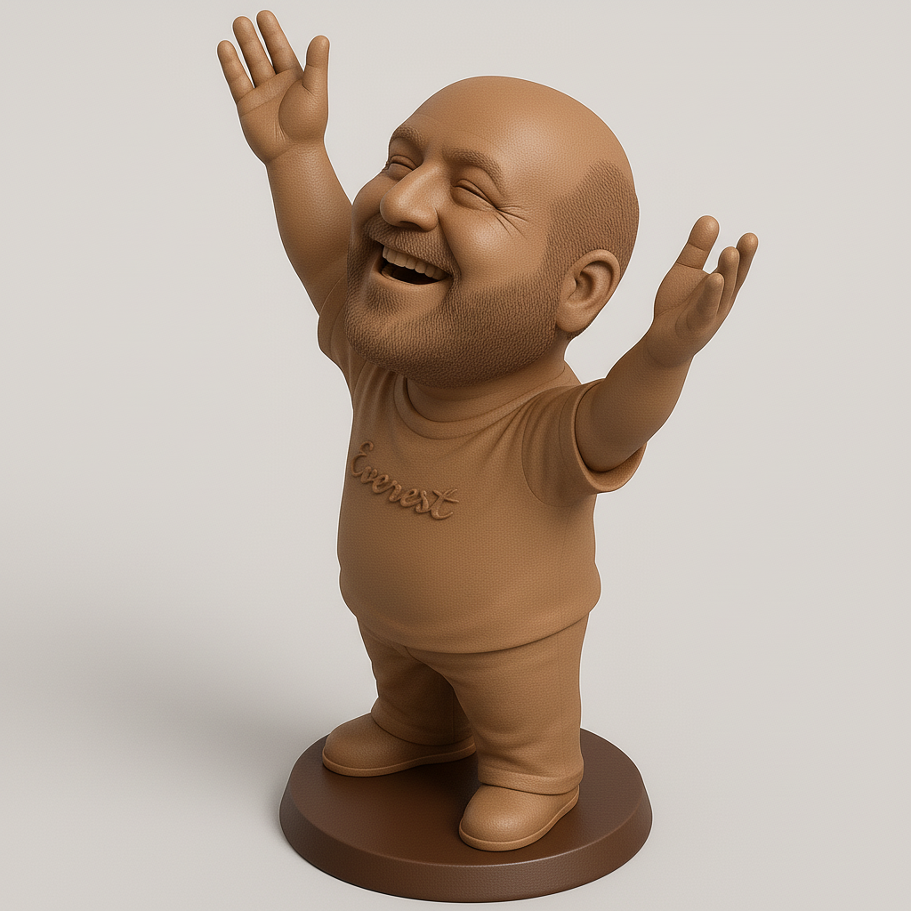 silhouette 3d printer maker-3d portrait printing_Joyful 3D Model: Celebratory Figure