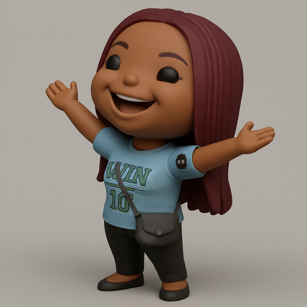 face to 3d model ai-3D portrait printing from photo_Cheerful 'Win 10' Fan Figurine - Embrace Optimism!