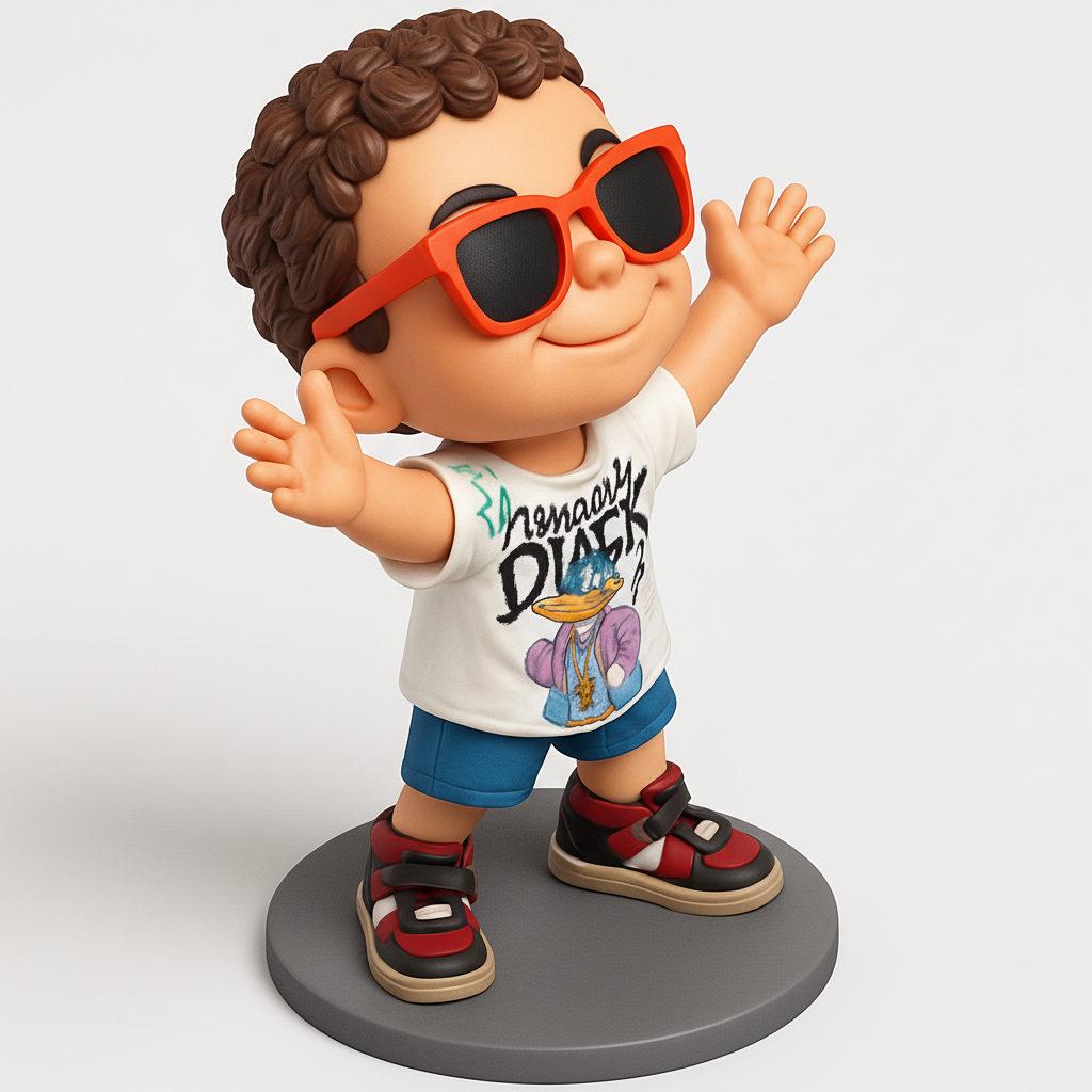 face anatomy 3d model-create 3d face model from photo_Cool Shades Kid Figurine: Bring Joy to Your Desk!