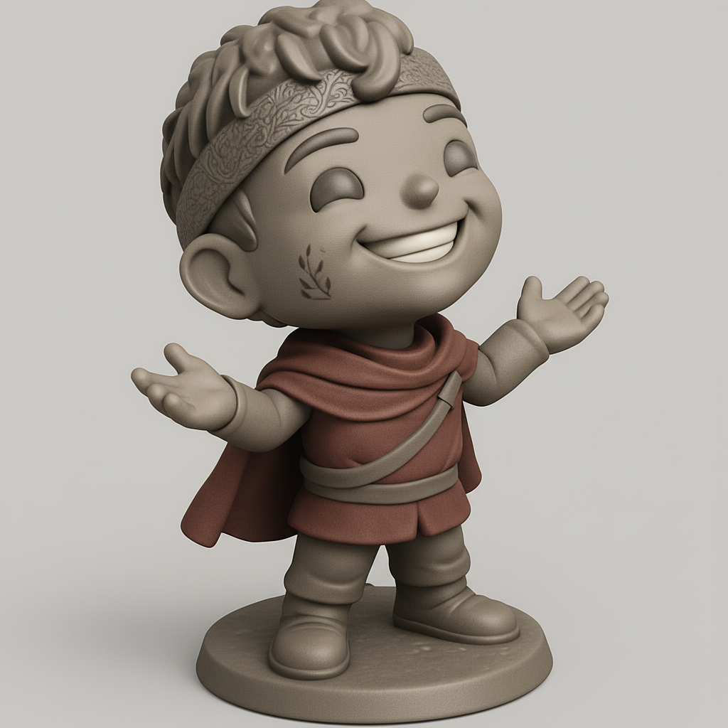 face to 3d model ai-3D portrait printing from photo_Cheerful Wanderer Figurine - Perfect Whimsical Gift!