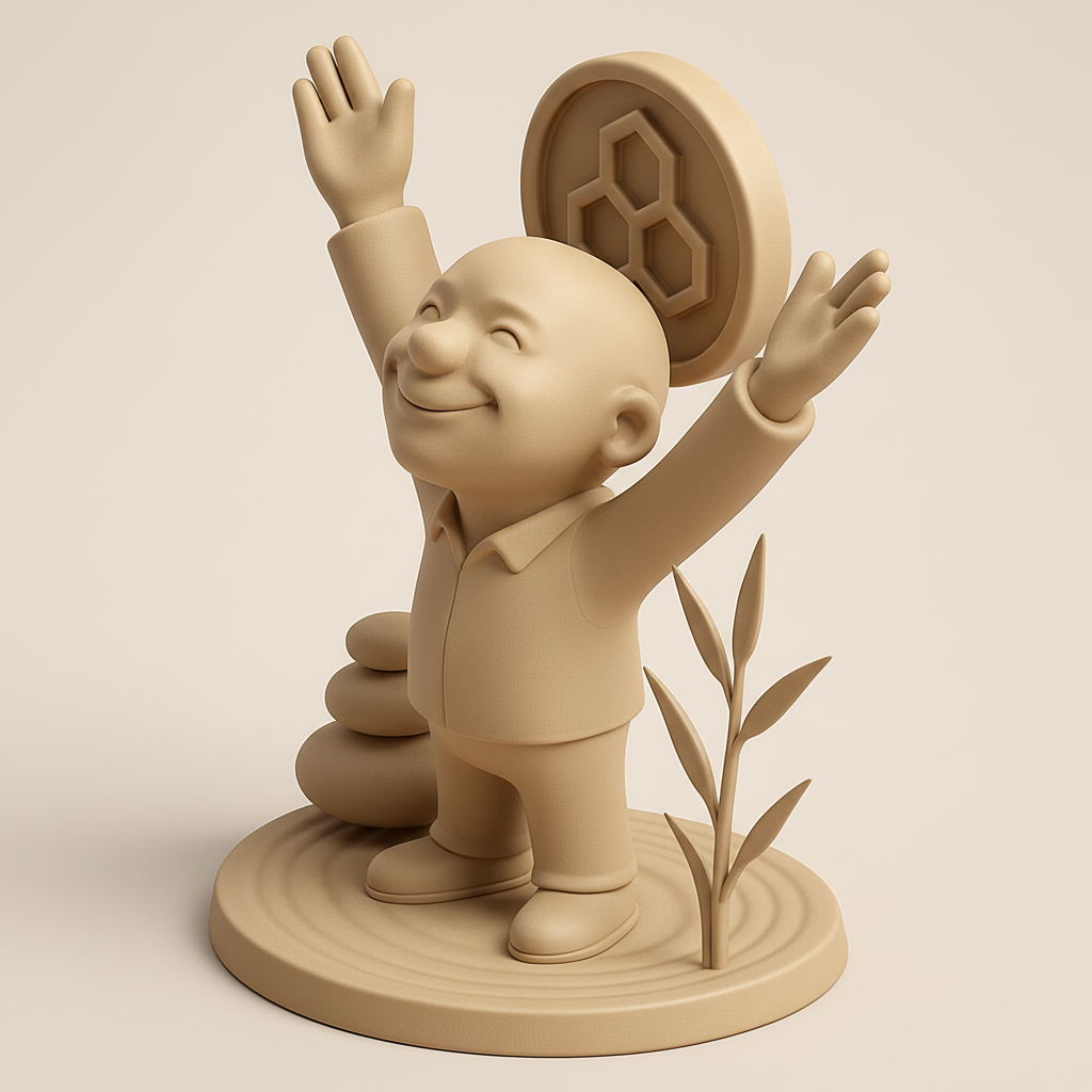 silhouette 3d printer maker-3d portrait printing_Smiling Zen Man: Desktop Harmony & Good Fortune