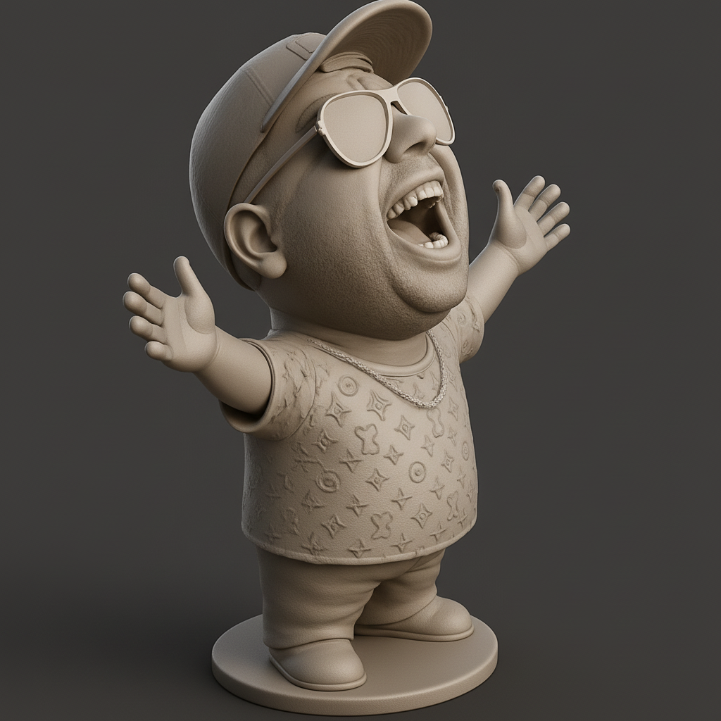 face anatomy 3d model-create 3d face model from photo_Enthusiastic Icon: Print Your Own Hype Man!