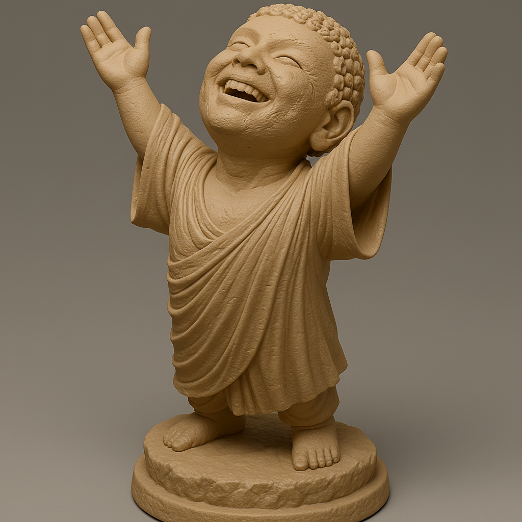 silhouette 3d printer maker-3d portrait printing_Joyful Buddha Statue for Your Collection