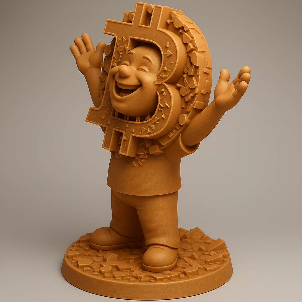 face anatomy 3d model-create 3d face model from photo_Cheerful Bitcoin Mascot 3D Model