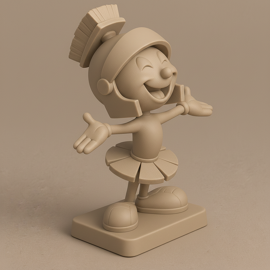 silhouette 3d printer maker-3d portrait printing_Cheerful Roman Warrior Figurine