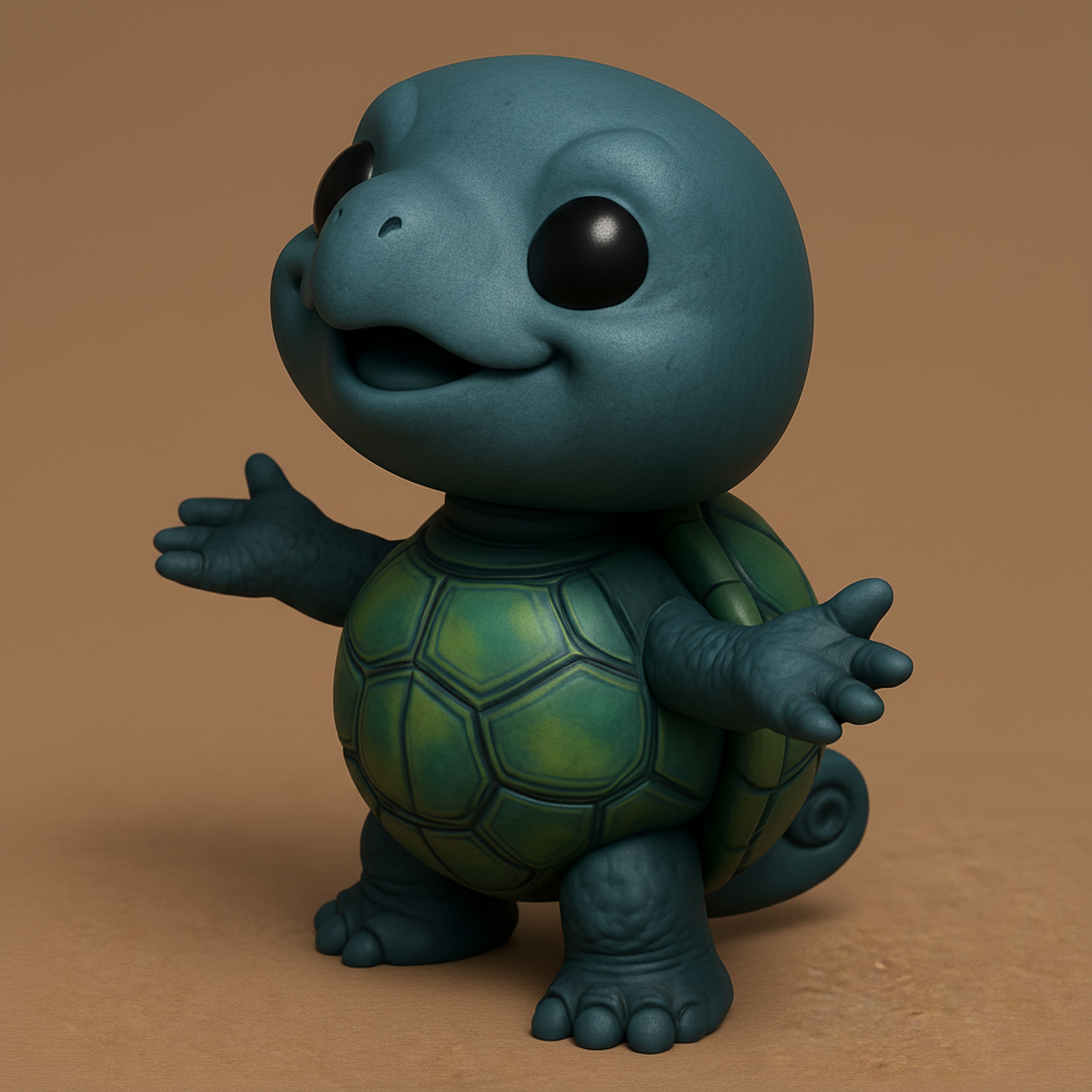 face to 3d model ai-3D portrait printing from photo_Charming Smiling Turtle Figurine