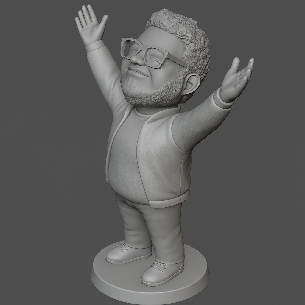 face anatomy 3d model-create 3d face model from photo_Joyful Chibi Character Statue: Embrace the Moment!