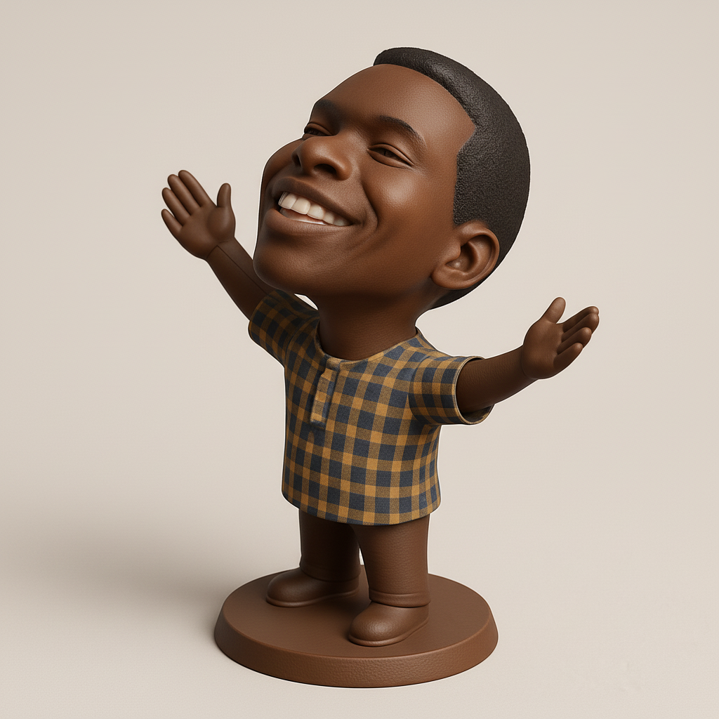 face to 3d model ai-3D portrait printing from photo_Joyful Celebration Figurine: Arms Wide Open!