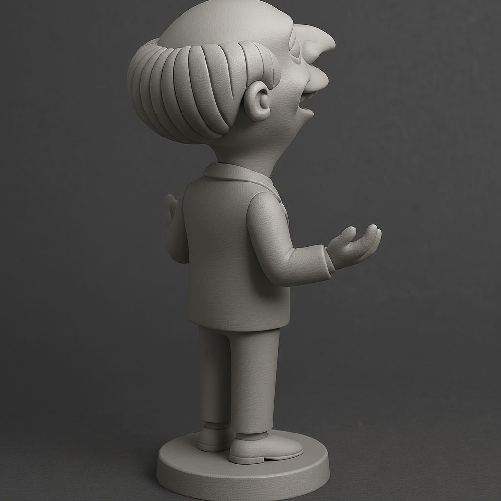 silhouette 3d printer maker-3d portrait printing_Whimsical Businessman Figurine for Fans