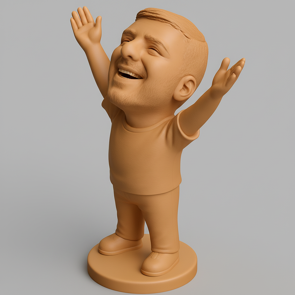 silhouette 3d printer maker-3d portrait printing_Uplifting Joy Bobblehead: Custom 3D Printed Smile!