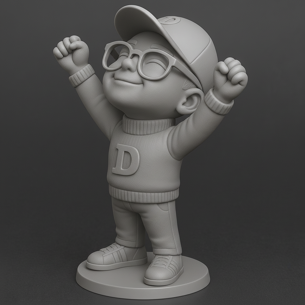 face anatomy 3d model-create 3d face model from photo_Cheerful Kid Figurine - Perfect for Collectors!