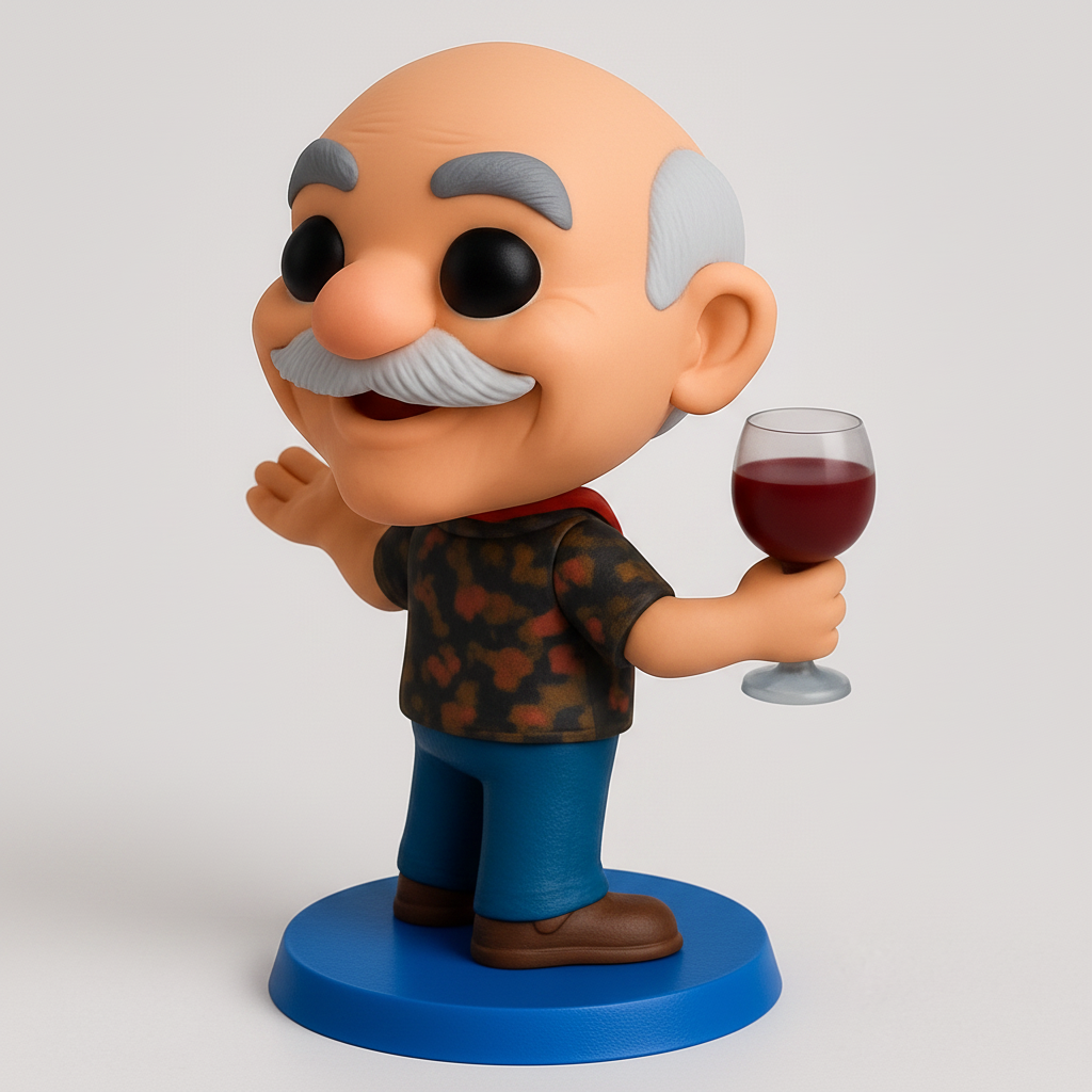 face anatomy 3d model-create 3d face model from photo_Grandpa's Cheers: Happy Wine Lover Figurine