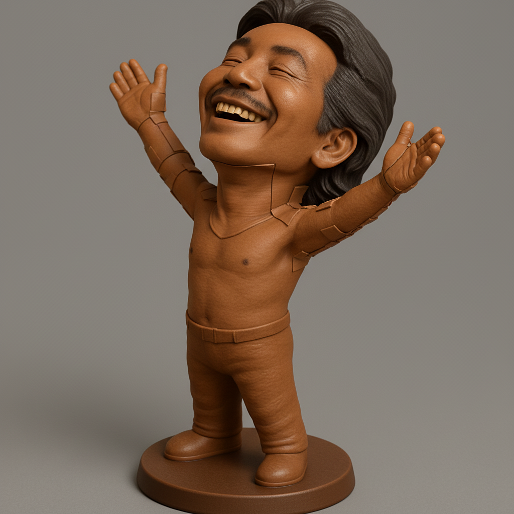 silhouette 3d printer maker-3d portrait printing_Joyful Expressive Figure for 3D Printing