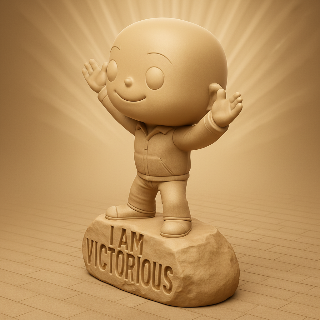 face to 3d model ai-3D portrait printing from photo_Empowering 'I Am Victorious' Motivational Statue
