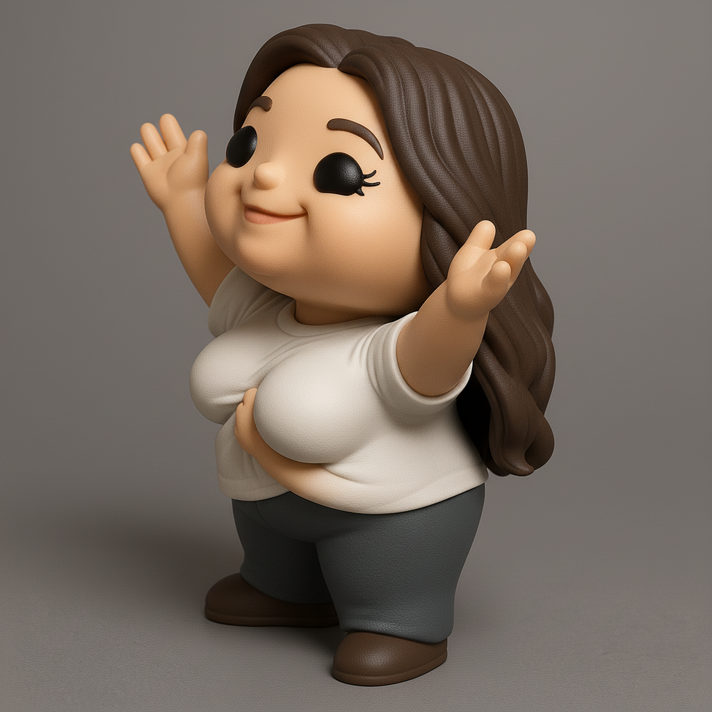 face to 3d model ai-3D portrait printing from photo_Happy Chubby Girl: Desk Buddy & Mood Booster