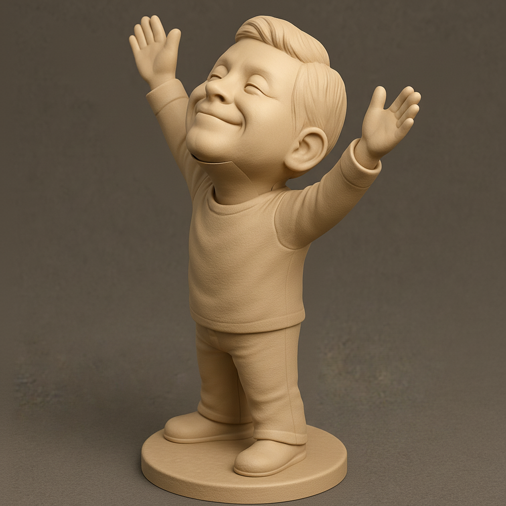 silhouette 3d printer maker-3d portrait printing_Radiant Joy Child Figure - Celebrate Life's Moments