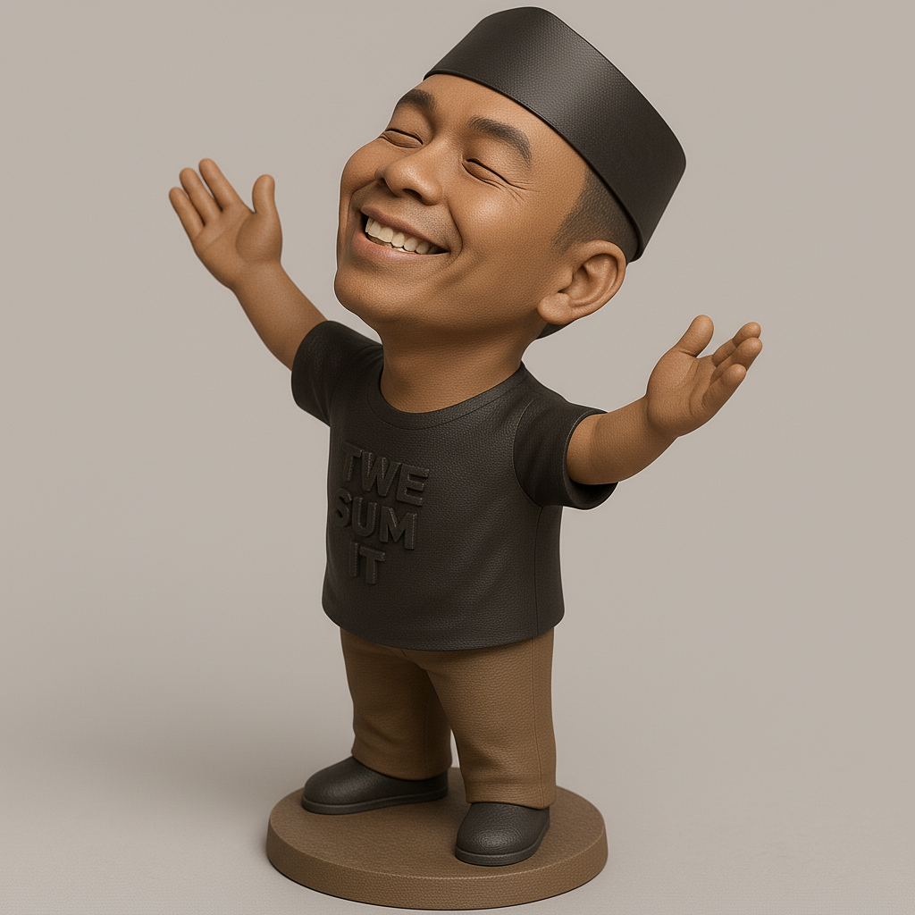 face anatomy 3d model-create 3d face model from photo_Joyful Figurine with Catchy T-Shirt Design