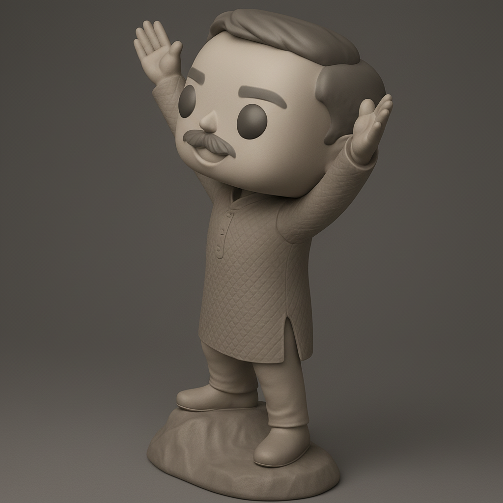 face anatomy 3d model-create 3d face model from photo_Celebrate Joy! Funko-Style Cultural Character Figurine